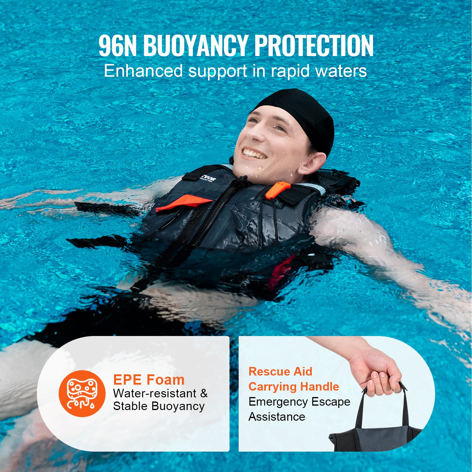 Foto 5 pulgar | Chaleco Salvavidas Vevor Para Deportes Acuáticos (pfd), Impermeable, Nailon 96n, Flotabilidad - Venta Internacional.