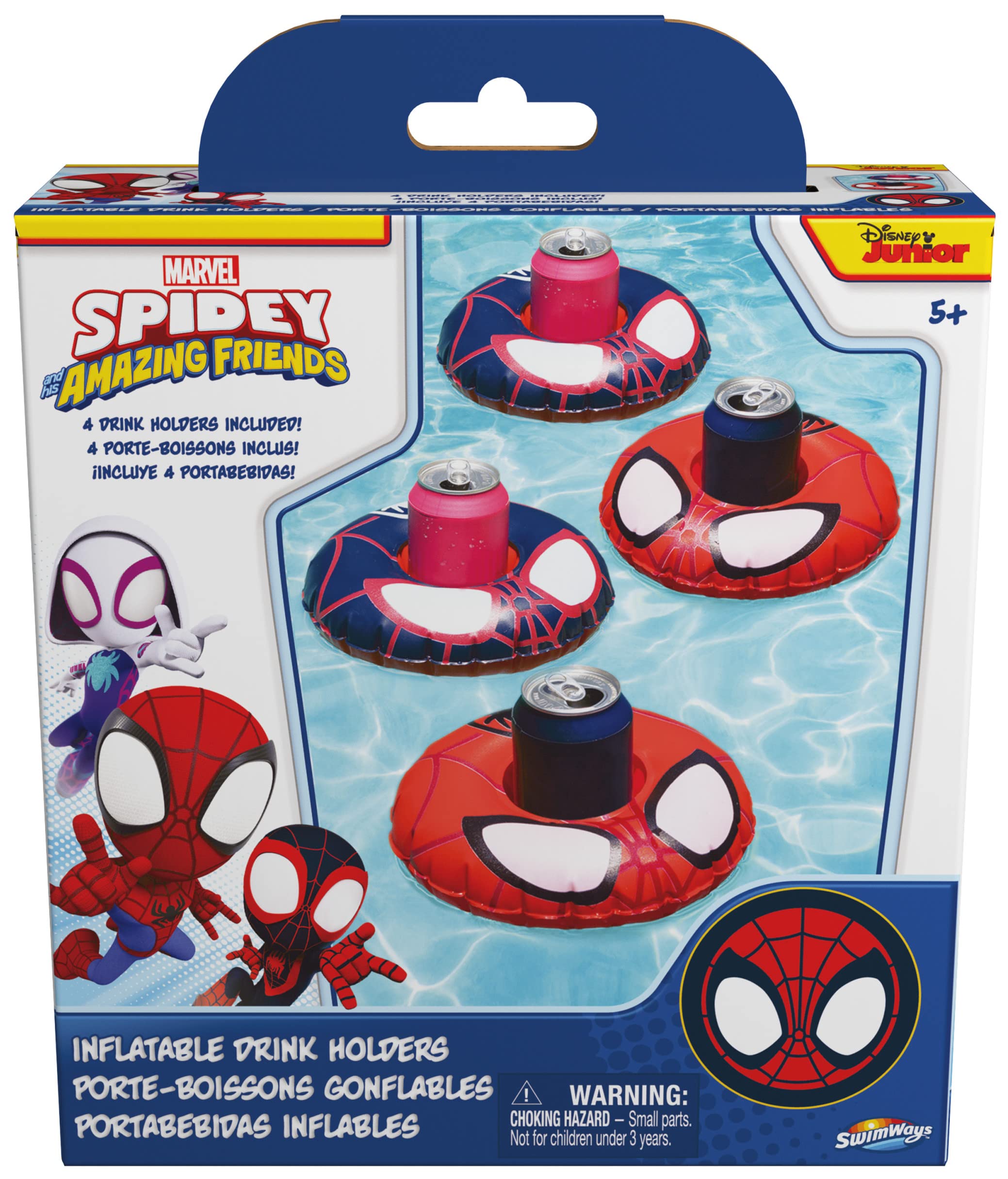 Foto 5 pulgar | Soportes Flotantes Para Bebidas Swimways Marvel Spidey, Paquete De 4 - Venta Internacional.
