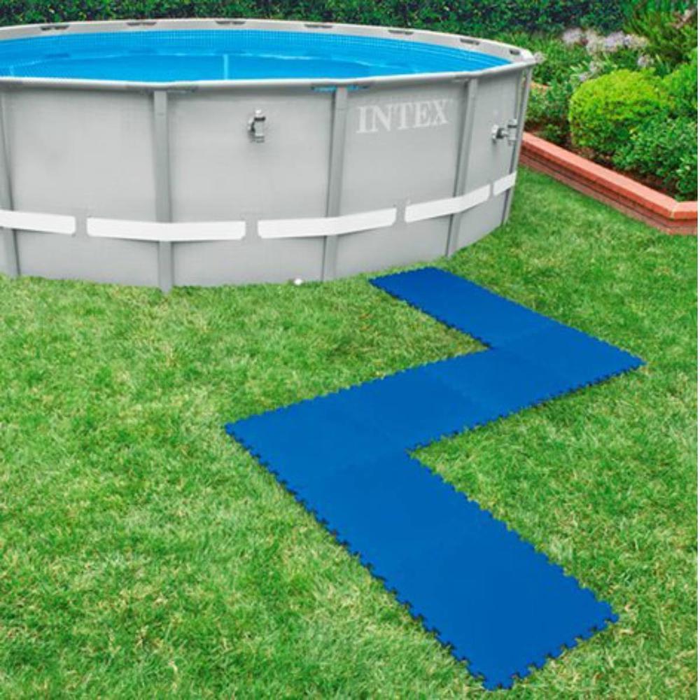 Foto 4 | Tapete Protector de Piso para Alberca Intex 29081 color Azul 50x50 cm 8 Piezas