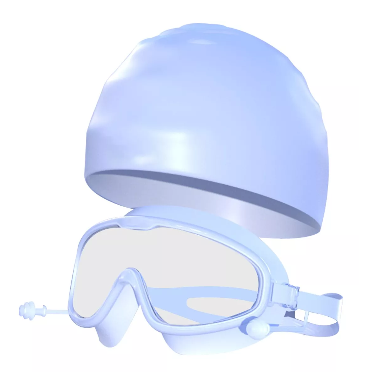 Foto 2 pulgar | Goggles de Natación + Gorra a Prueba de Fugas Eo Safe Imports ESI-8496 color Blanco