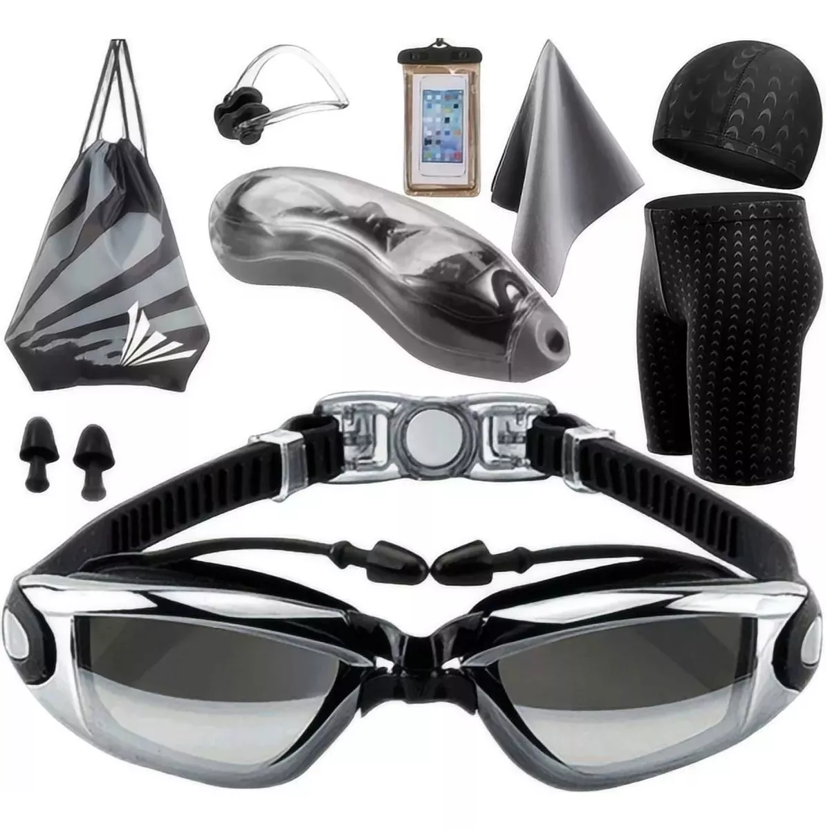 Foto 2 pulgar | Gafas De Natación Goggles+ Trajes De Baño Hombre, Kit 9 En 1 Eo Safe Imports Esi-14079 Negro
