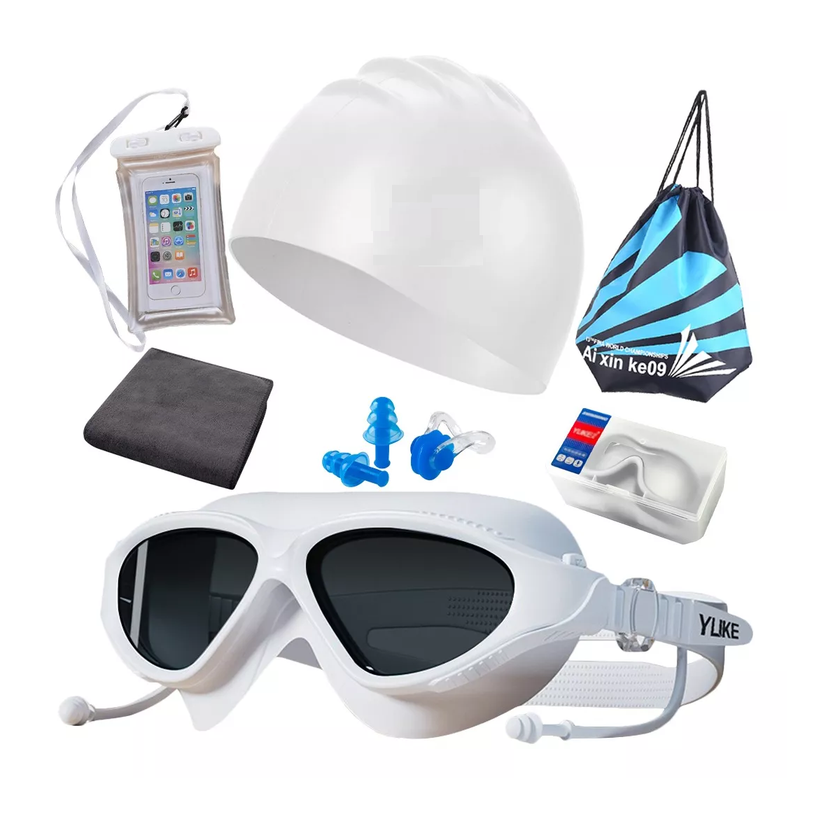 Foto 2 pulgar | Kit Goggles Natacion 8piezas Eo Safe Imports  Esi-14076 Blanco