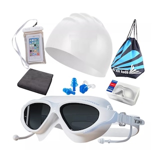 Foto 1 | Kit Goggles Natacion 8piezas Eo Safe Imports Esi-14077 Blanco Y Azul