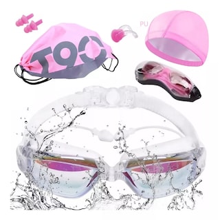 Foto 2 | Set Natación, Gogles+gorra+clip Nariz+tapones+bolsa Eo Safe Imports Esi-14073 Blanco