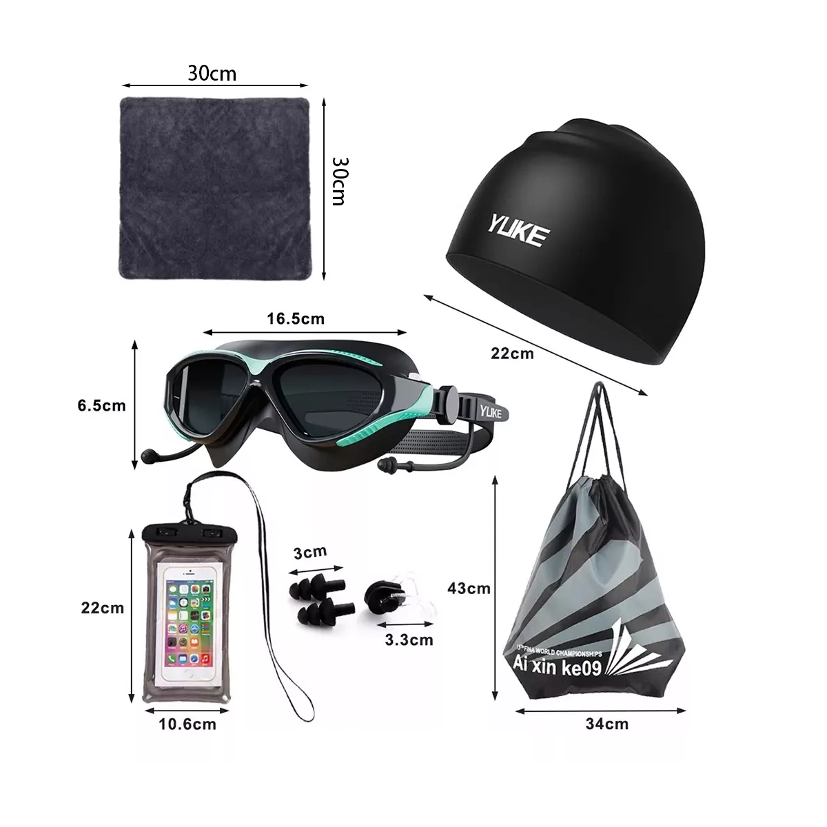 Foto 3 pulgar | Kit Goggles Natacion 8piezas  Eo Safe Imports Esi-14078  Verde Oscuro