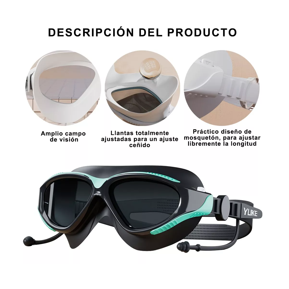 Foto 4 pulgar | Kit Goggles Natacion 8piezas  Eo Safe Imports Esi-14078  Verde Oscuro