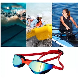 Foto 3 | Kit De Gafas Natación Gorro Tapones Clip Protección Uv Eo Safe Imports Esi-14080 Rojo