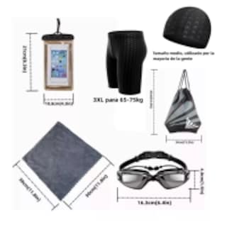 Foto 2 | Gafas De Natación Goggles+ Trajes De Baño Hombre, Kit 9 En 1 Eo Safe Importsesi-14079-1 Negro