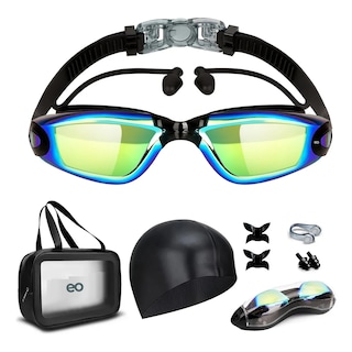 Foto 1 | Kit De Lentes De Natación 5 En 1, Protección Uv, Antivaho Eo Safe Imports Esi-20005 Negro