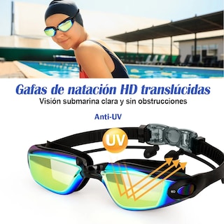 Foto 3 | Kit De Lentes De Natación 5 En 1, Protección Uv, Antivaho Eo Safe Imports Esi-20005 Negro