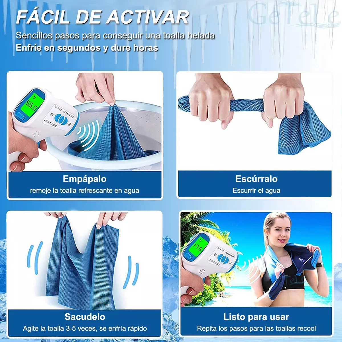 Foto 3 pulgar | Juego de Toallas Belug para Deportes 6 Piezas