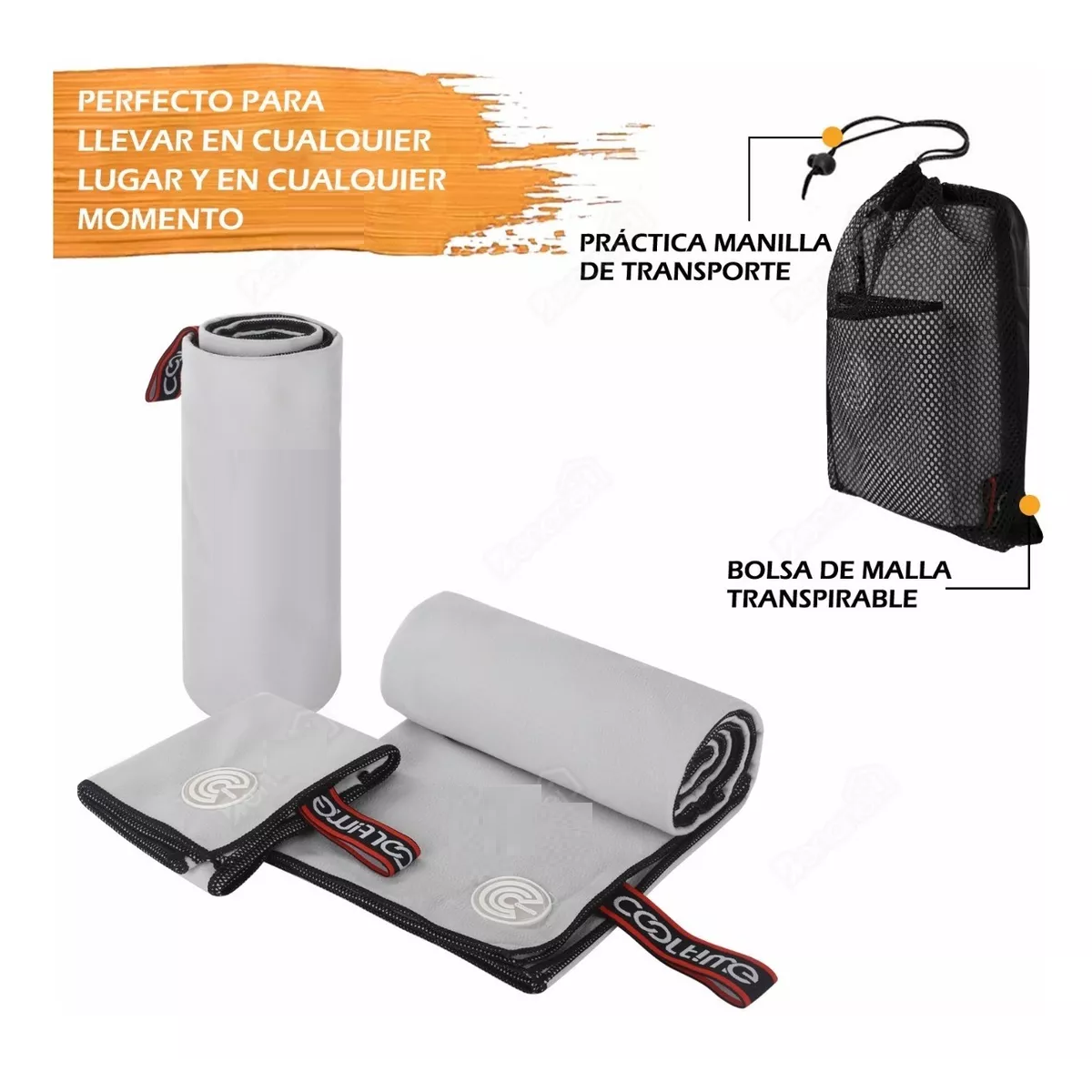 Foto 3 pulgar | Par Toalla Baño Viaje De Microfibra De Secado Rápido Deportivo  Eo Safe Imports Esi-9482 Gris