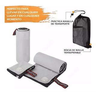 Foto 2 | Par Toalla Baño Viaje De Microfibra De Secado Rápido Deportivo Eo Safe Imports Esi-9482 Gris