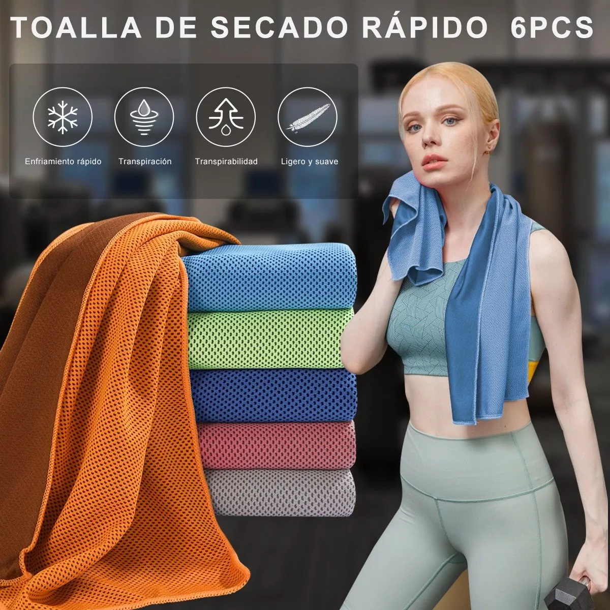 Foto 3 pulgar | Toalla Eo Safe Imports Esi12181 Multicolor 6 Piezas