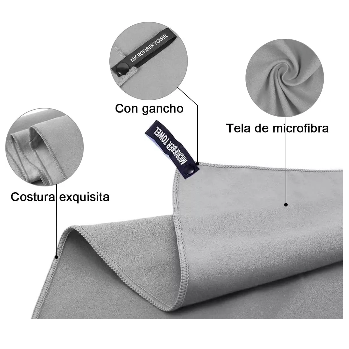Foto 3 pulgar | Toalla Eo Safe Imports Esi12176 Gris