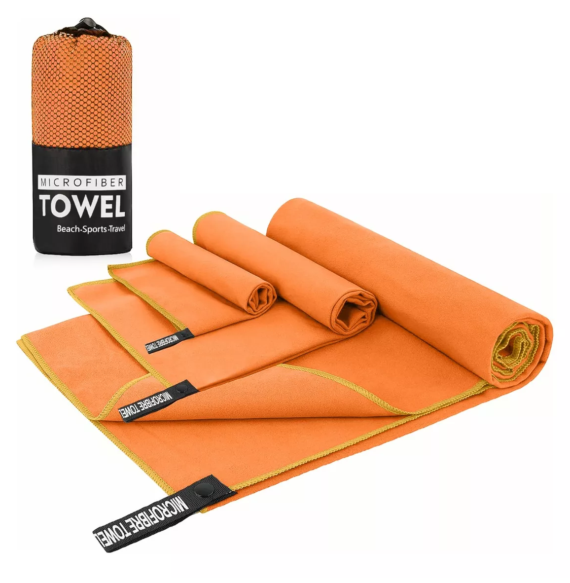 Foto 2 | Toalla De Baño O Viaje De Microfibra De Secado Rápido Lonk 3 Pcs Naranja