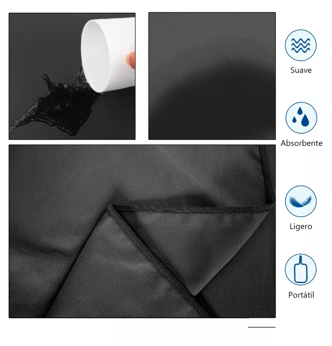 Foto 4 | Toallas de Baño Belug de Microfibra 3 Piezas