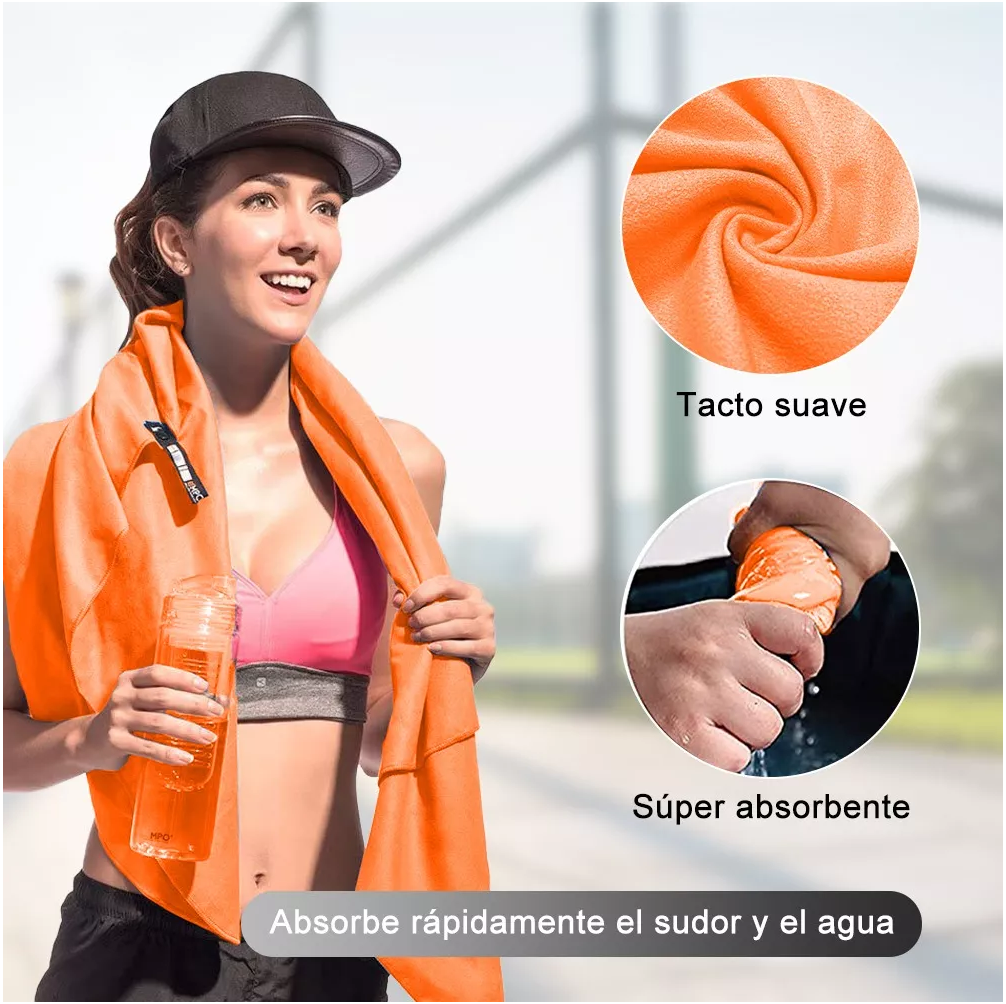 Foto 5 pulgar | Toalla De Baño O Viaje De Microfibra De Secado Rápido Belug  Lonk 3 Pcs Naranja
