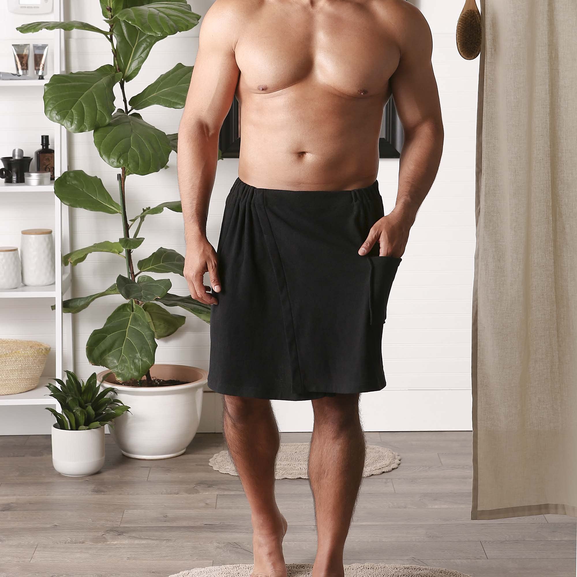 Foto 3 pulgar | Envoltura De Ducha Dii Terry Collection Para Hombre, Color Negro, 54 X 20 Cm - Venta Internacional.