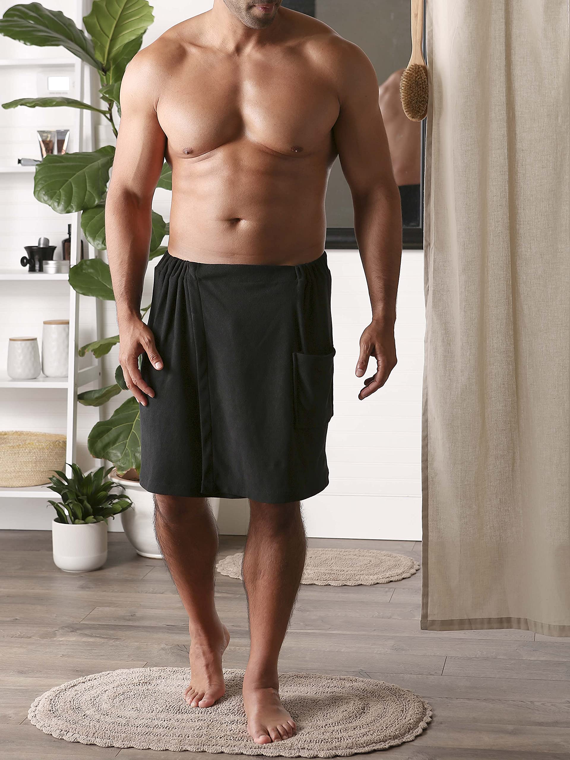 Foto 4 pulgar | Envoltura De Ducha Dii Terry Collection Para Hombre, Color Negro, 54 X 20 Cm - Venta Internacional.