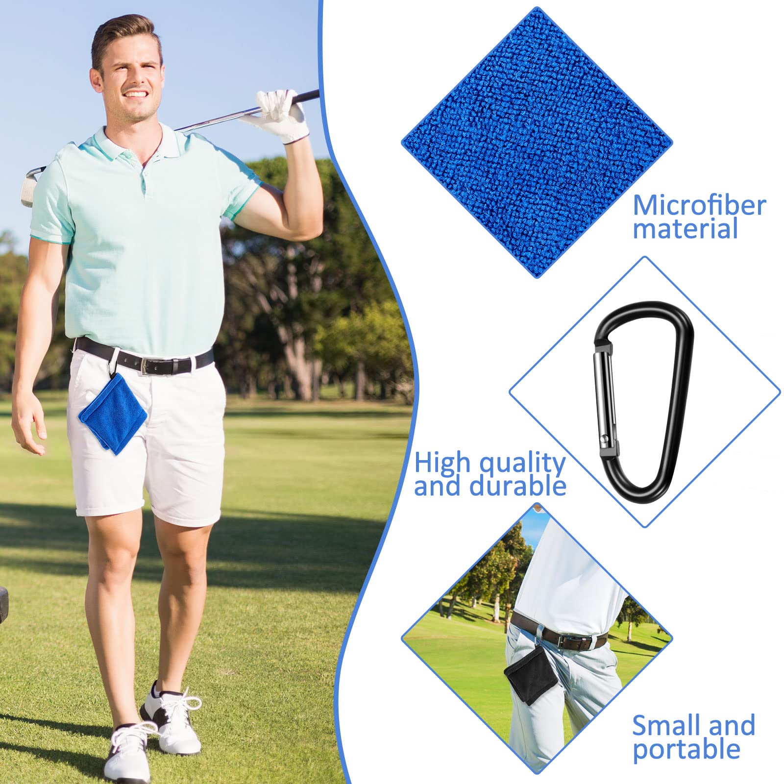 Foto 4 pulgar | Toalla Para Pelotas De Golf Flutesan, 14 X 14 Cm, Con Clip De Microfibra, 3 Unidades - Venta Internacional.