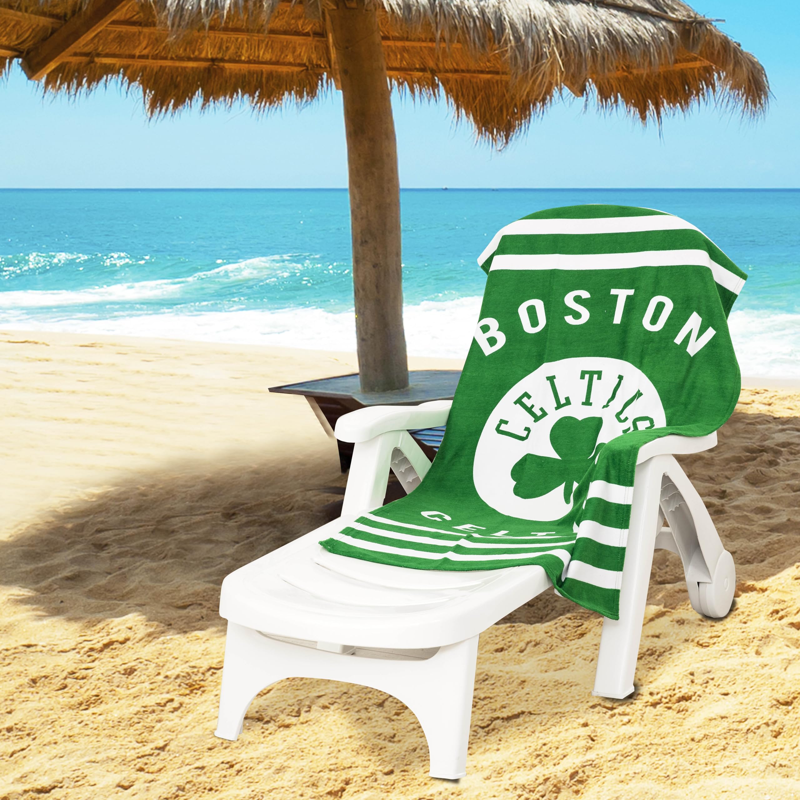 Foto 5 pulgar | Toalla De Playa Northwest Nba Boston Celtics 30 X 60 Rayas - Venta Internacional.