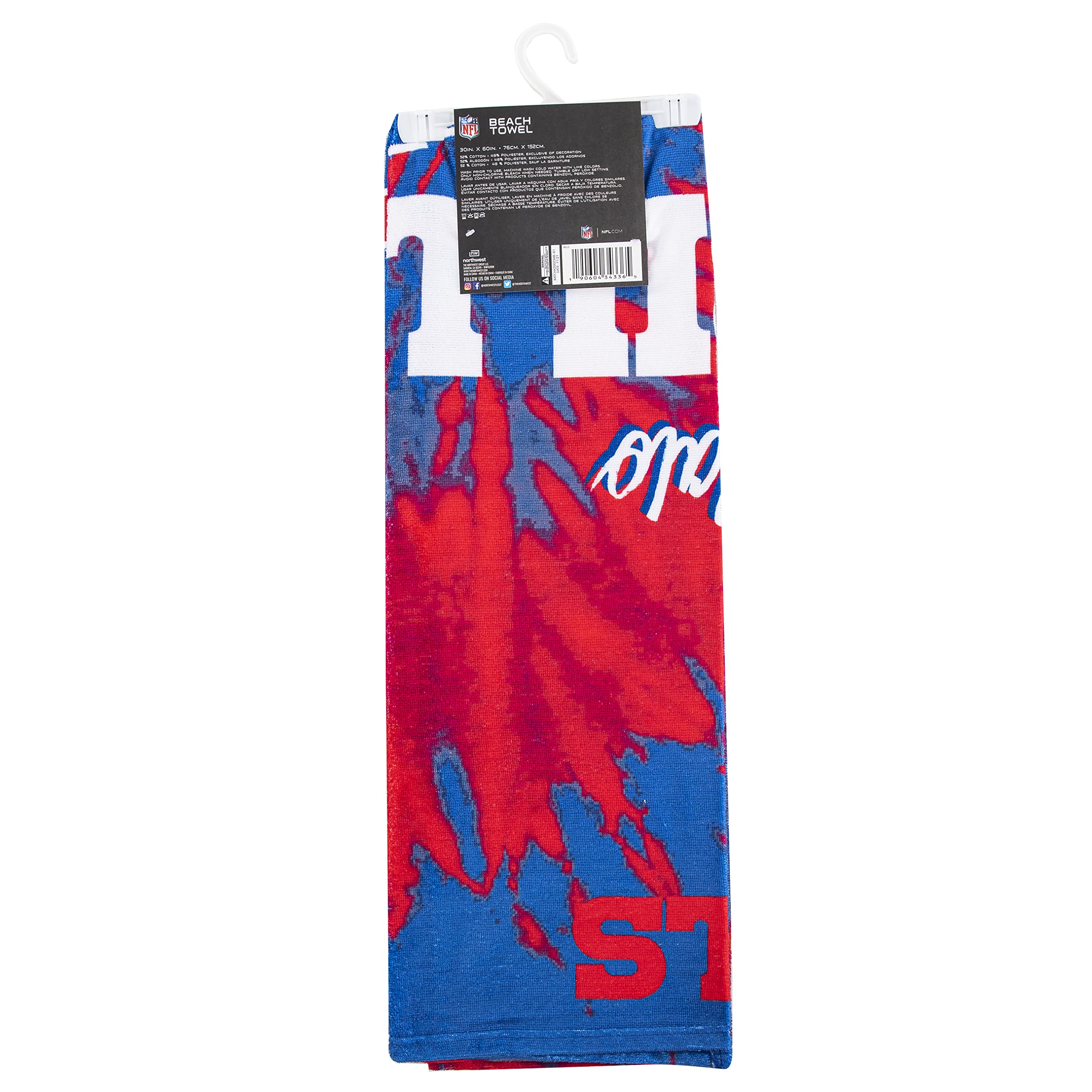 Foto 4 pulgar | Toalla De Playa Northwest Nfl Buffalo Bills, Psicodélica Para Adultos, Unisex - Venta Internacional.