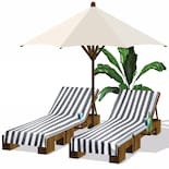 Funda Para Sillón De Piscina Fumete, 2 Paquetes De Microfibra, 30 X 85 Cm, Gris - Venta Internacional.