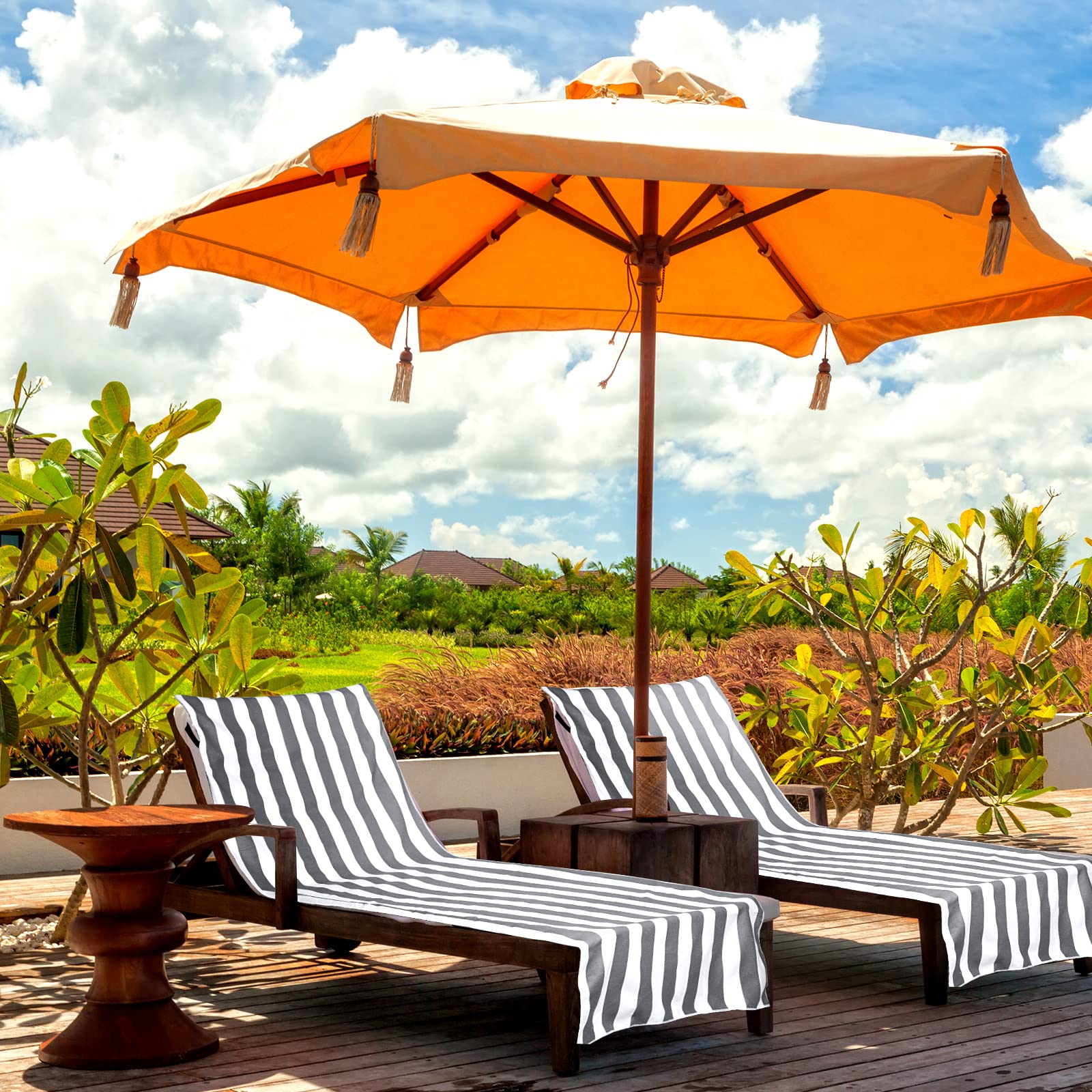 Foto 7 pulgar | Funda Para Sillón De Piscina Fumete, 2 Paquetes De Microfibra, 30 X 85 Cm, Gris - Venta Internacional.
