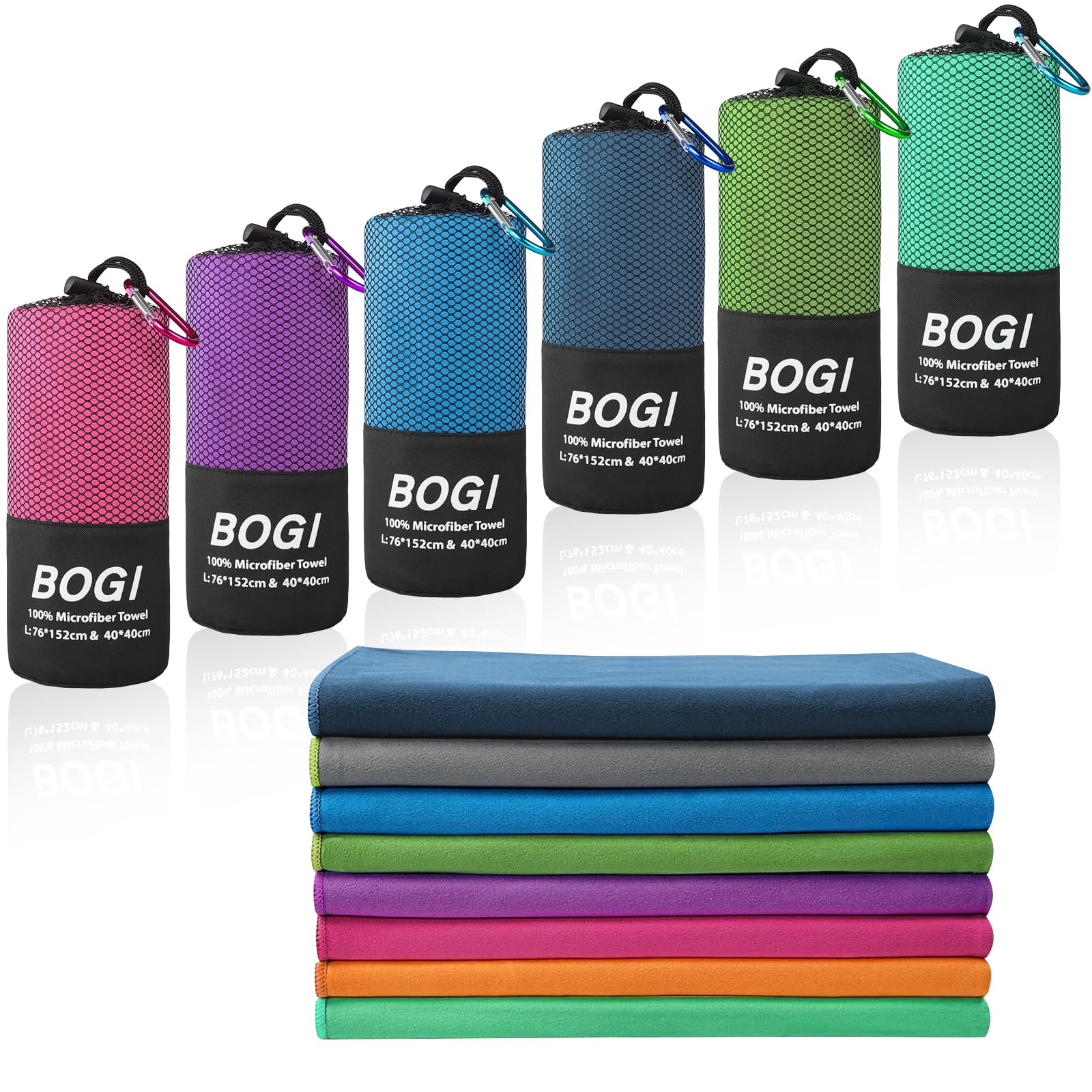Foto 1 | Toalla Deportiva De Viaje Bogi De Microfibra De Secado Rápido, 40 X 20 Cm, Color Verde - Venta Internacional.