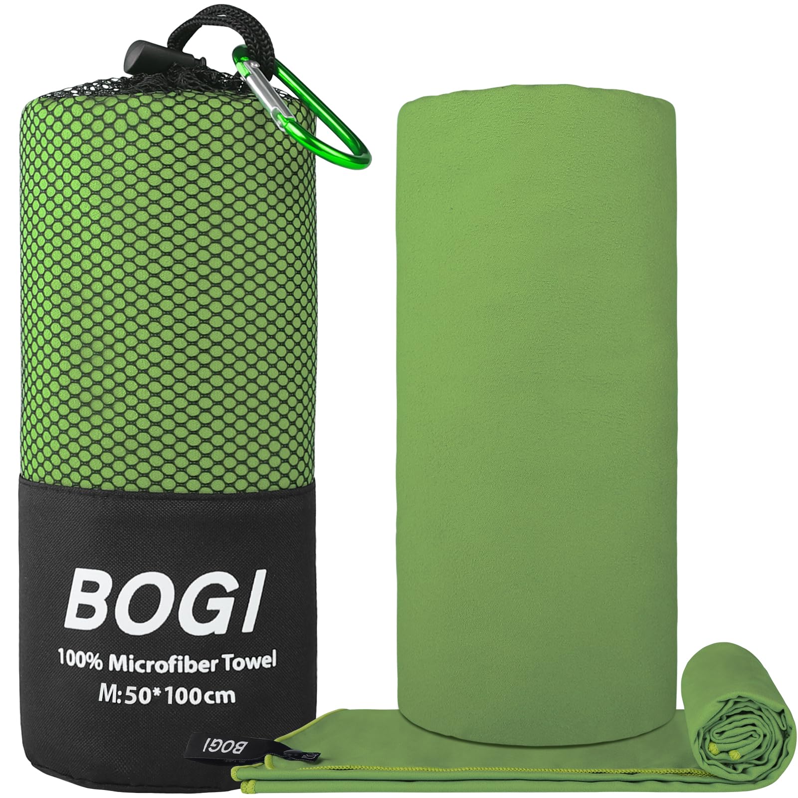 Foto 2 | Toalla Deportiva De Viaje Bogi De Microfibra De Secado Rápido, 40 X 20 Cm, Color Verde - Venta Internacional.