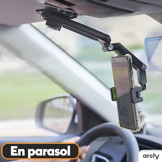 Foto 3 | Soporte Base Porta Celular Archy Auto 360 Grados Para Parasol Visera De Coche Volante Compatibilidad Universal