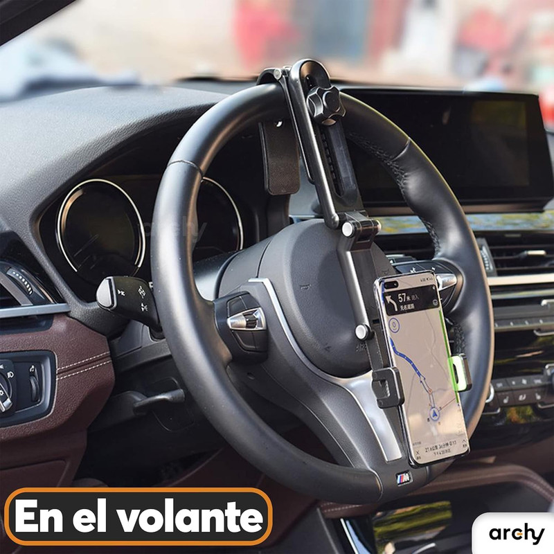 Foto 4 | Soporte Base Porta Celular Archy Auto 360 Grados Para Parasol Visera De Coche Volante Compatibilidad Universal