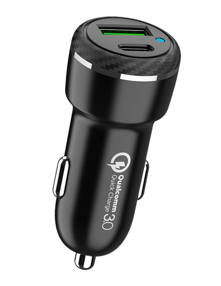 Cargador Tipo C para Auto Usb Carga Rápida Ecomlab 18w + Pd 25w