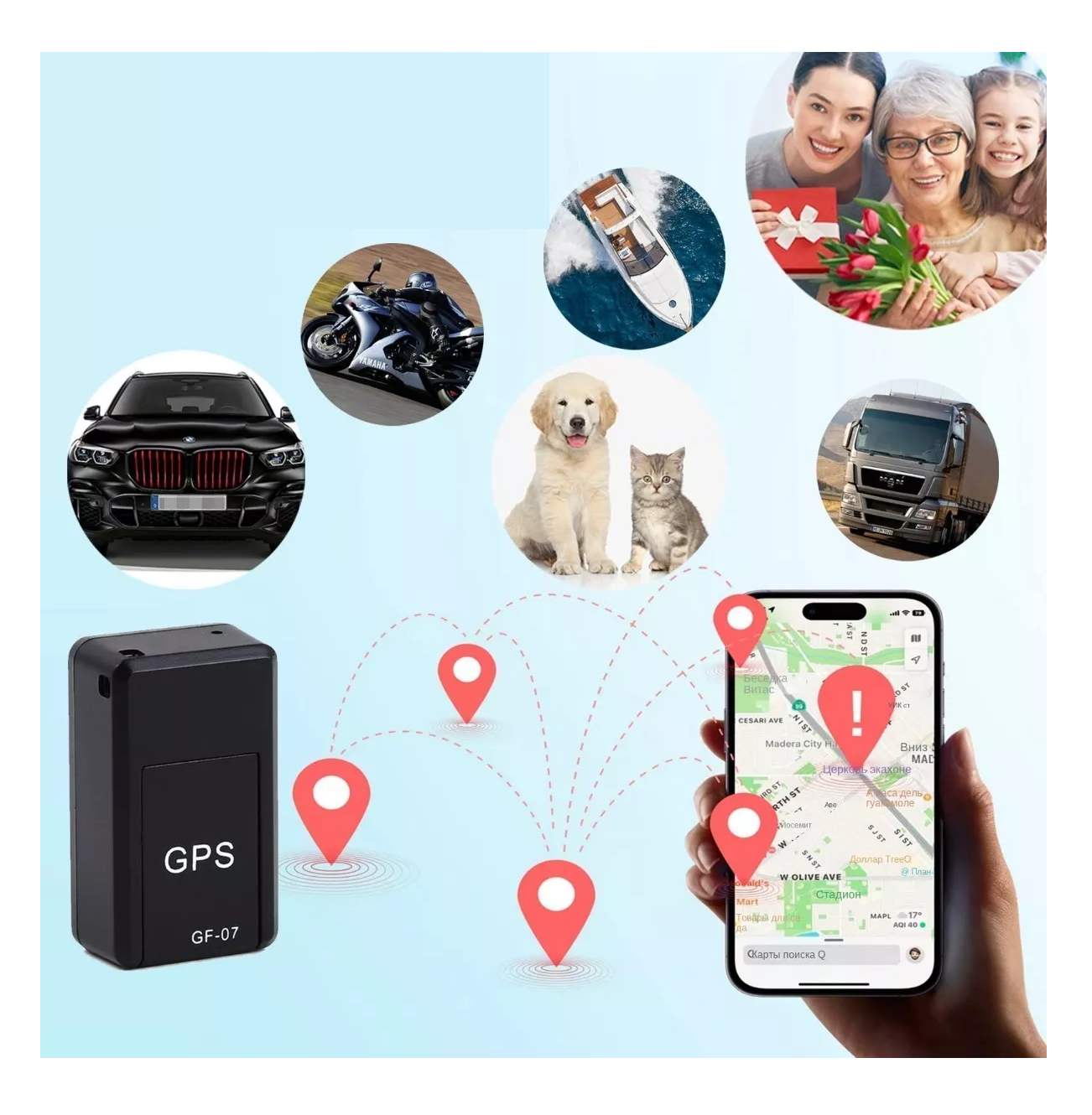 Foto 5 | Rastreador GPS Belug Negro para Carros