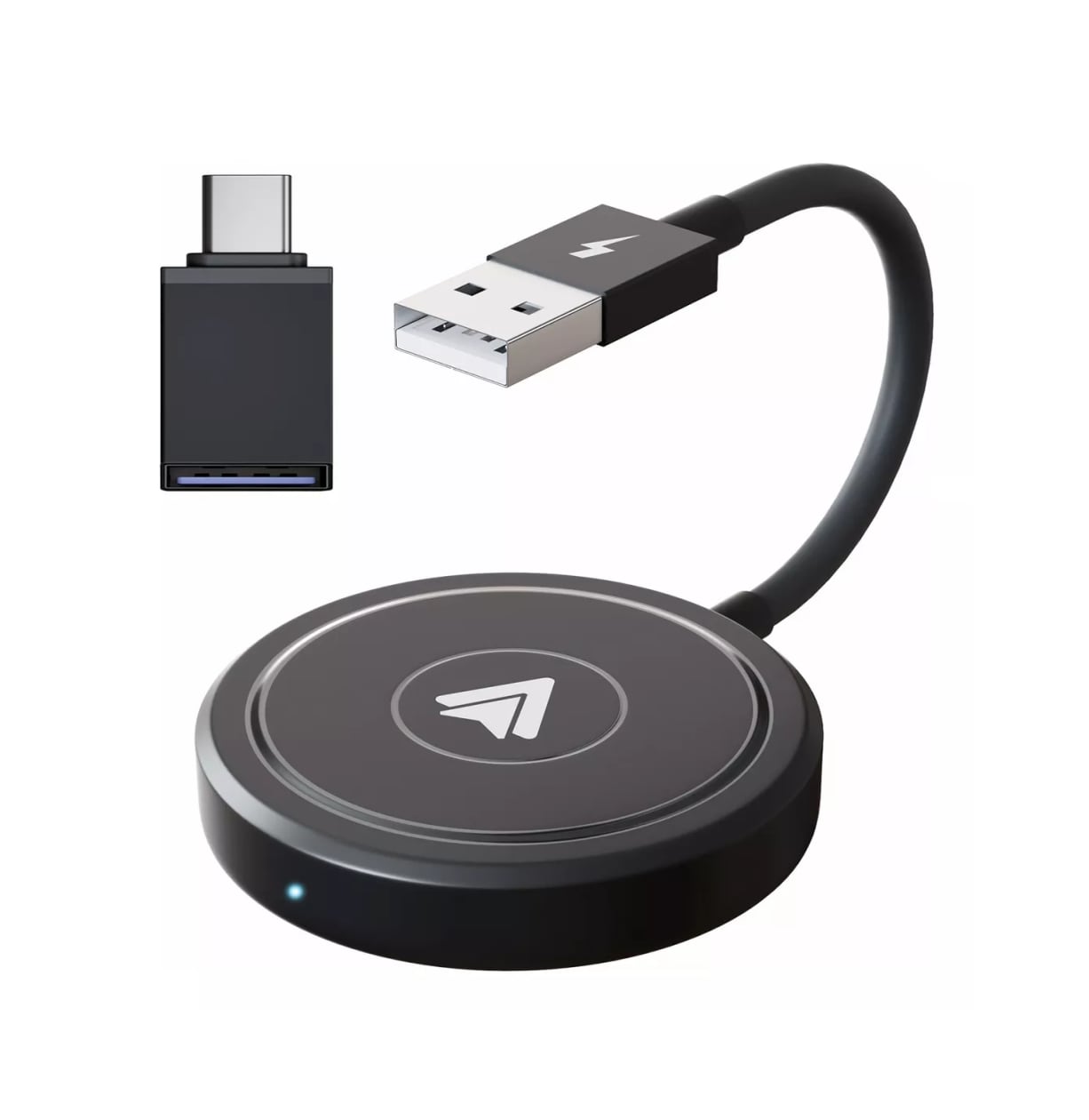 Adaptador Inalámbrico Androidauto Plug & Play para Android Negro Redondo $1,249