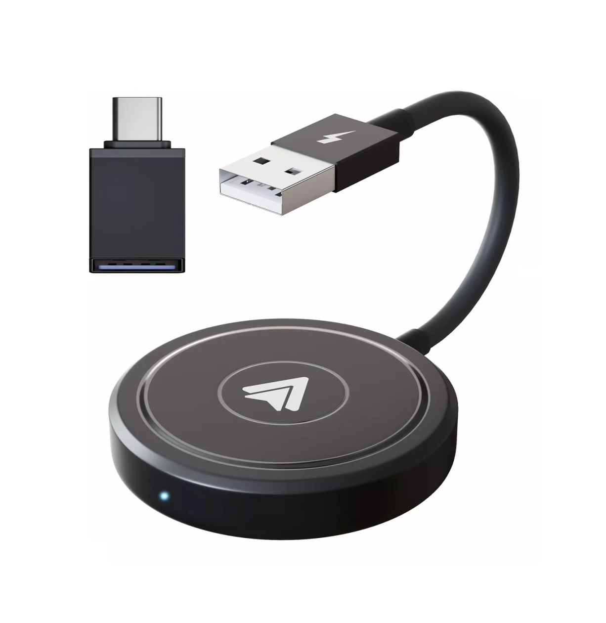 Adaptador Inalámbrico Androidauto Plug & Play para Android Negro Redondo