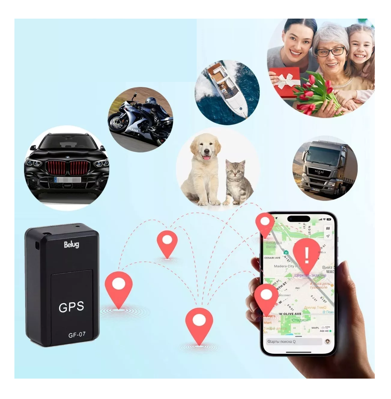 Foto 5 | Rastreador Gps Cars Trackerportátil, Belug Negro