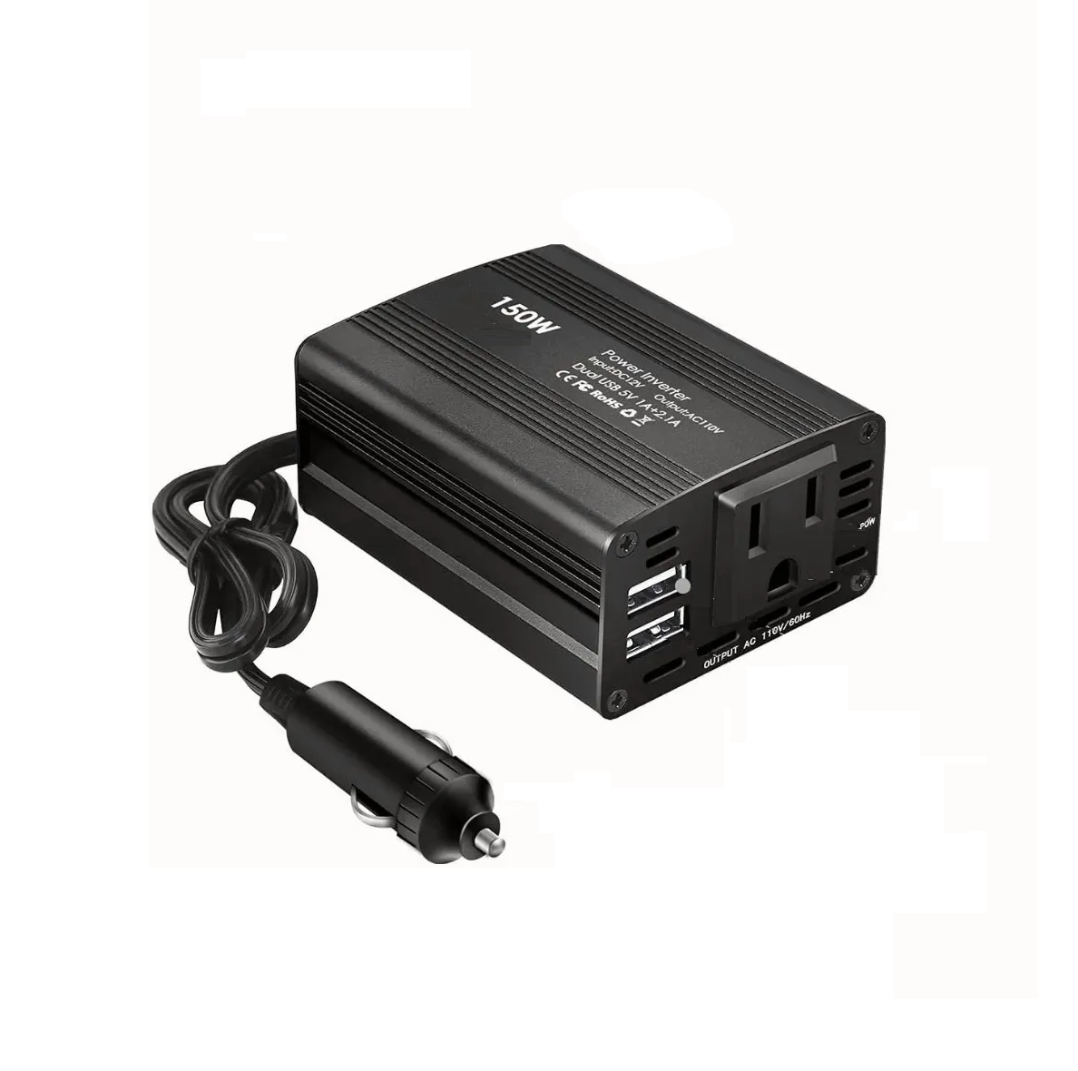 Inversor De Alta Potencia Para Coche 150 W Doble USB Eo Safe Imports Esi-548 Negro