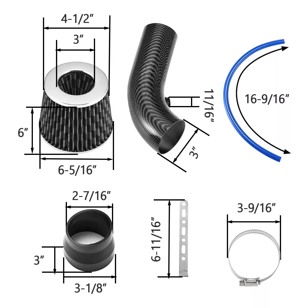 Foto 4 pulgar | Filtro Universal De Alto Flujo + Tubo De Entrada + Turbina Belug Negro