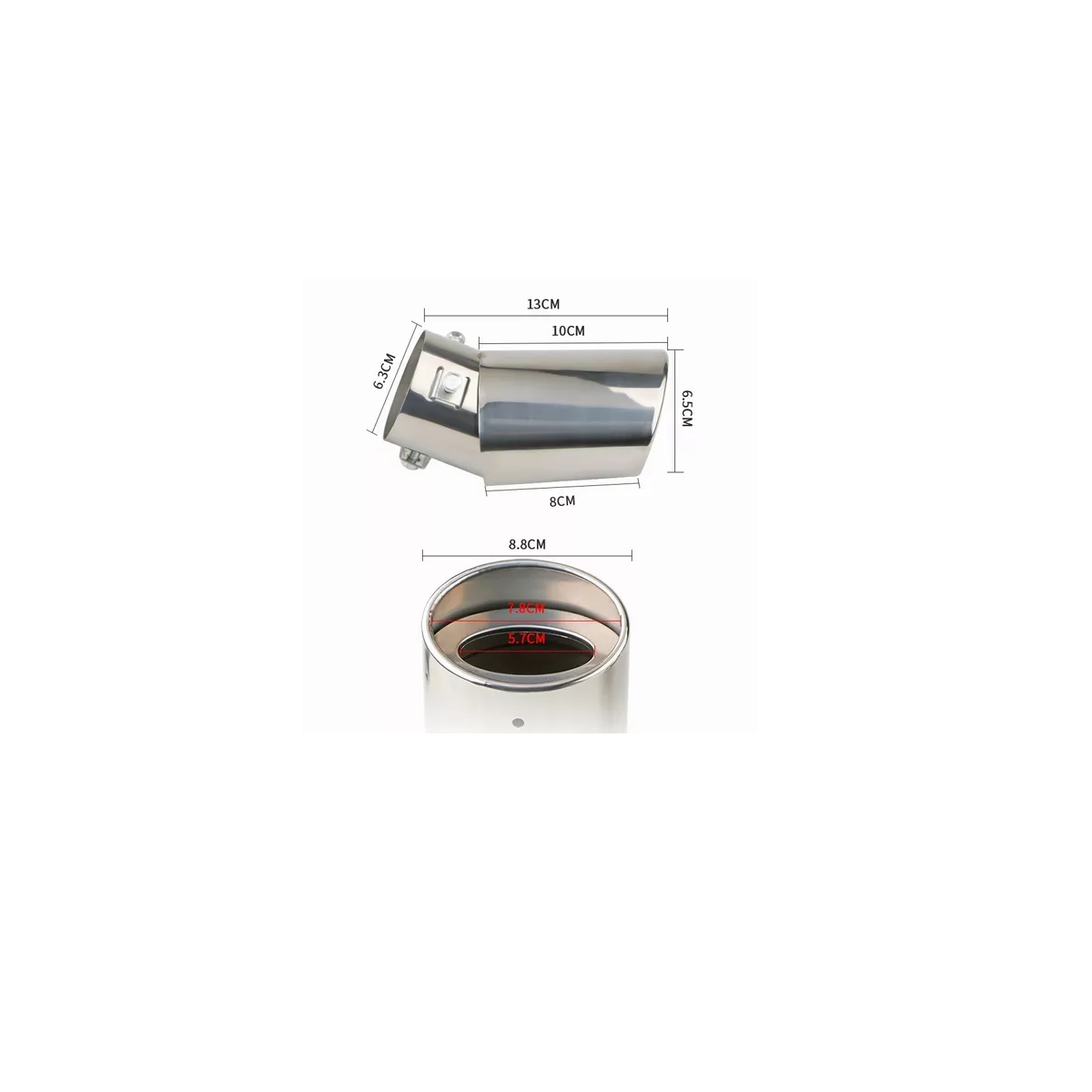 Foto 3 pulgar | Tubo De Escape De Coche Silenciador Puntas De Acero Inoxidab Doblado Eo Safe Imports Esi-17934 Plata