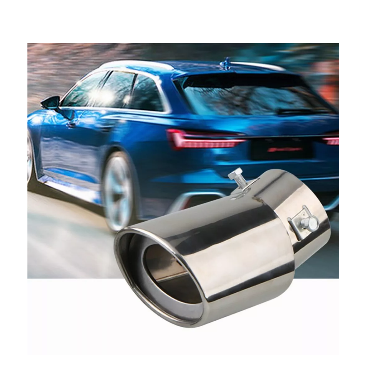 Foto 4 pulgar | Tubo De Escape De Coche Silenciador Puntas De Acero Inoxidab Doblado Eo Safe Imports Esi-17934 Plata