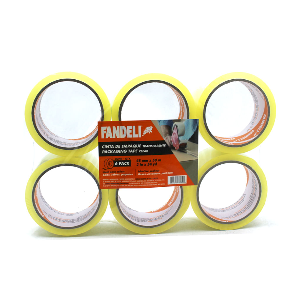 Cinta de Empaque Fandeli 80110 48mm x 50m 6 Piezas