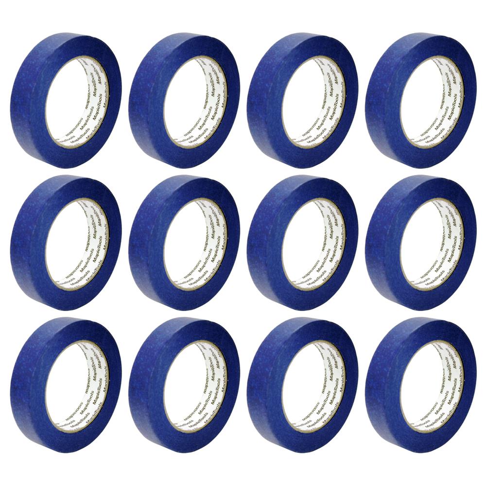 Cinta Masking Tape Azul 3/4 Pulg X 50m 12 Pzas Maple Tools