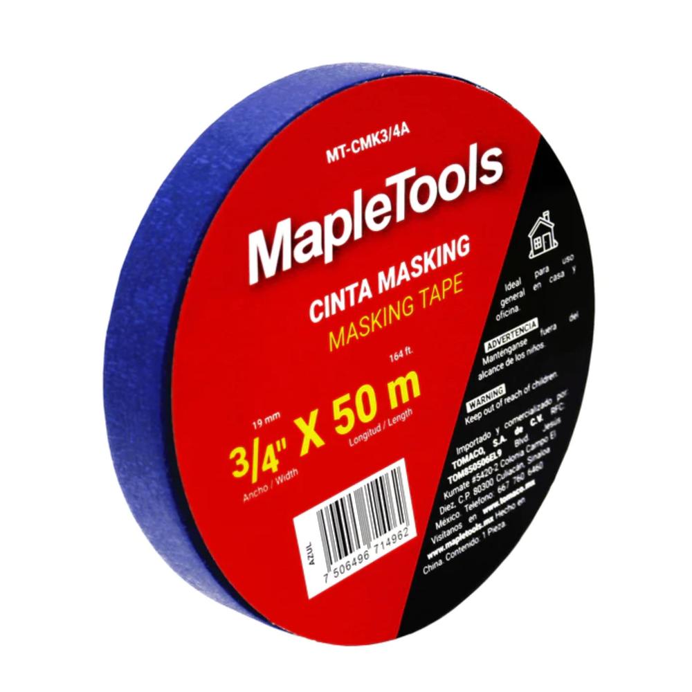 Foto 3 pulgar | Cinta Masking Tape Azul 3/4 Pulg X 50m 12 Pzas Maple Tools