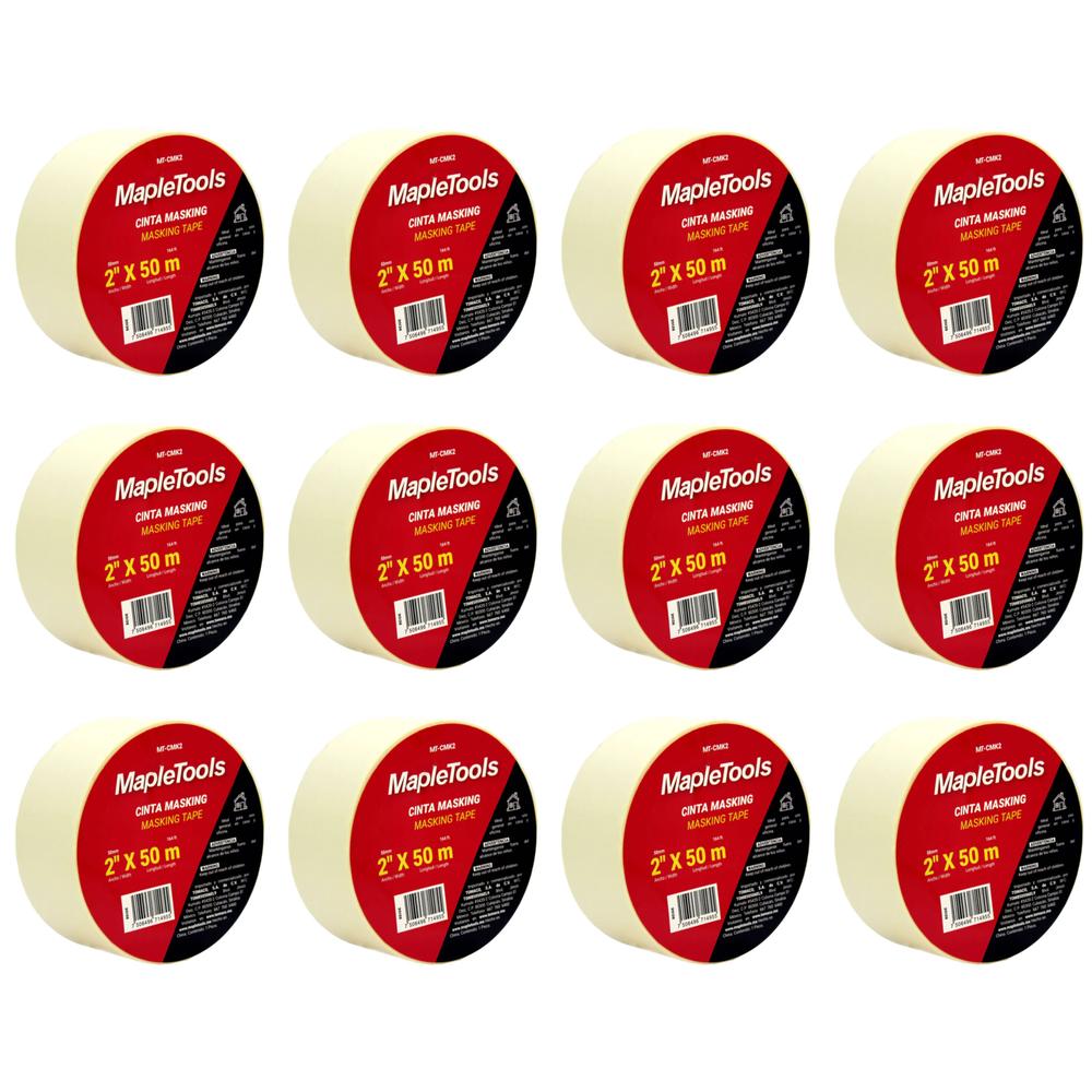 Cinta Masking Tape Beige 2'' X 50 Mts 6 Pzas Maple Tools