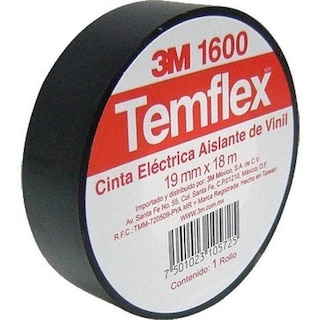 Foto 2 | Cinta Aislante Negra 19mm X 18 M 3m 10 Piezas Temflex