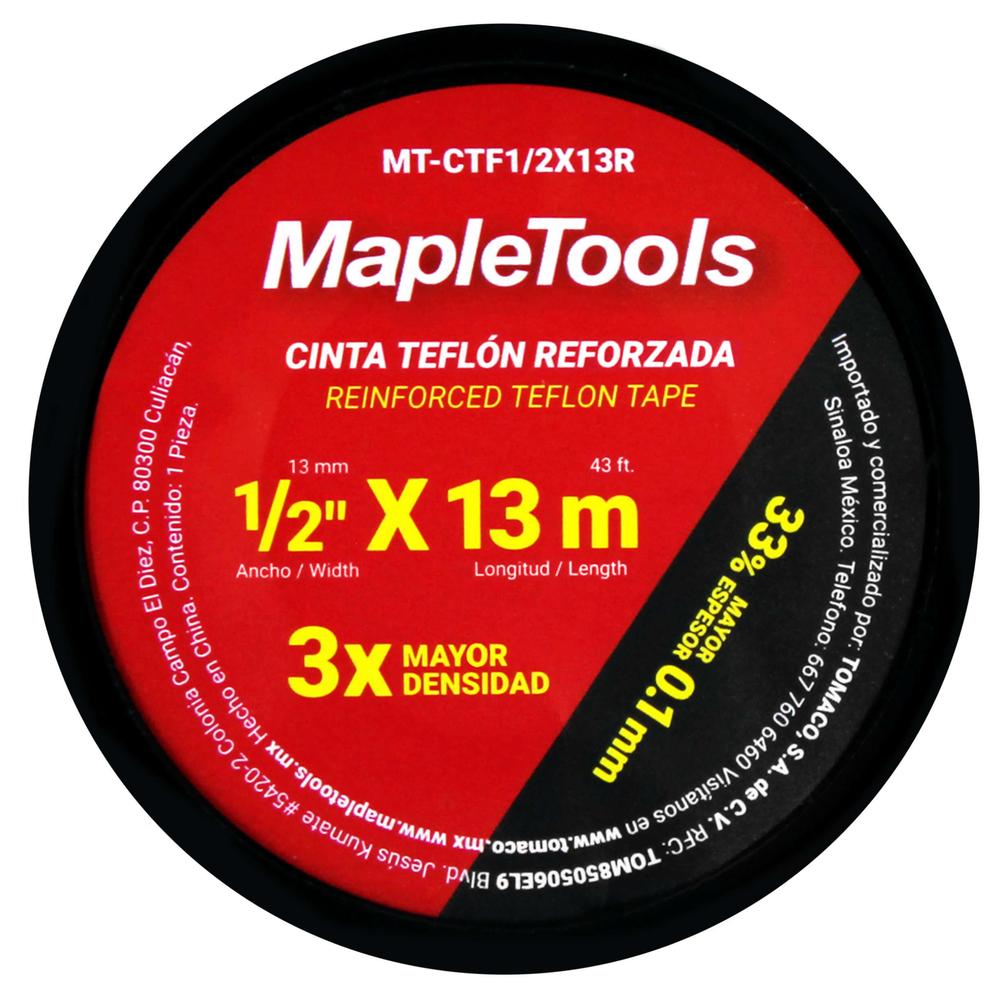 Foto 3 | 12 Cintas Teflon Reforzada 1/2'' X 13 Mts Maple Tools