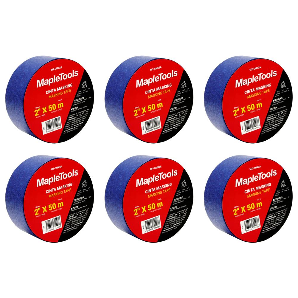 Foto 1 | Cinta Masking 2'' X 50 Mts Azul Maple Tool 6 Piezas
