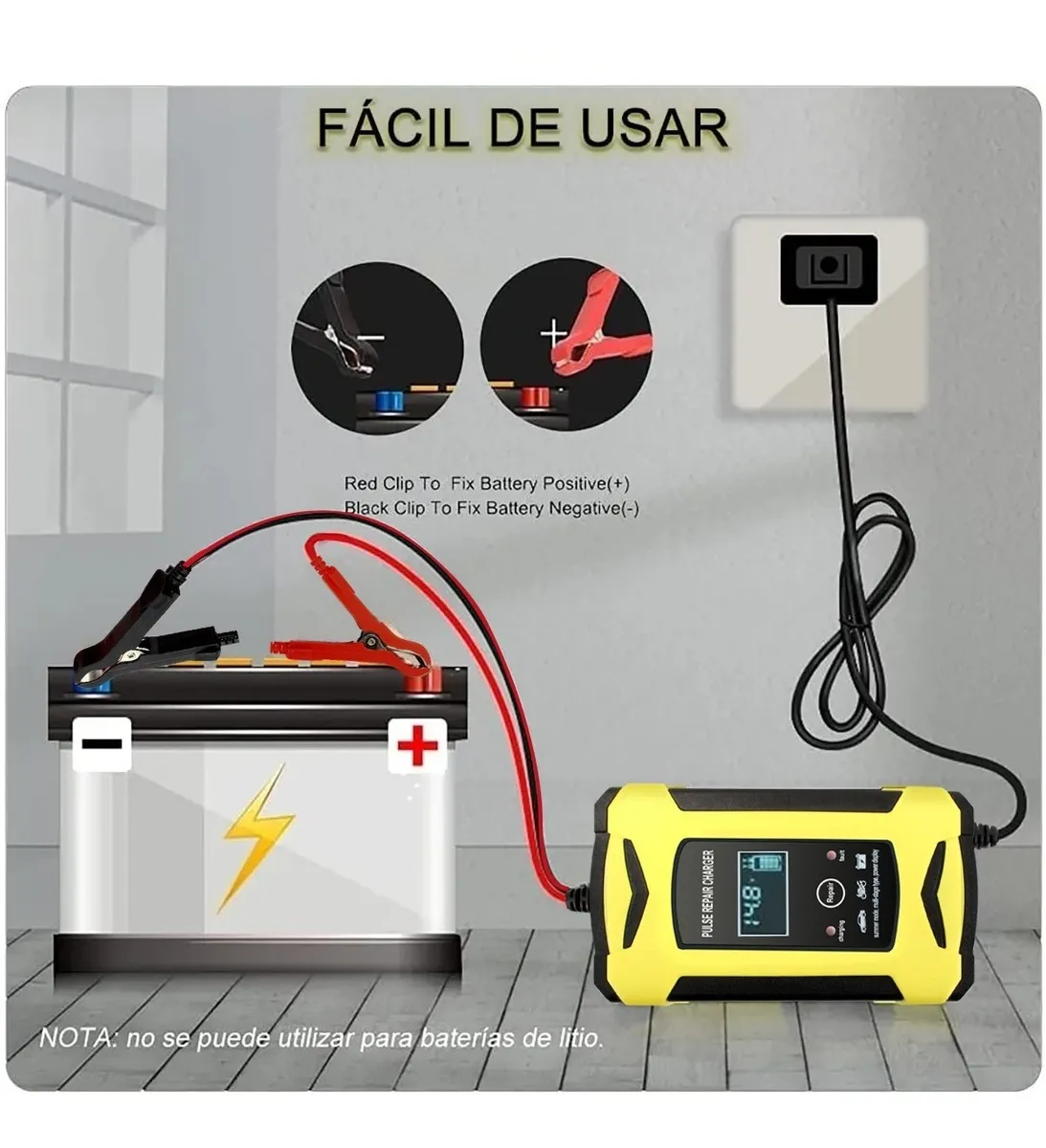 Foto 3 | Cargador de Baterías Inteligente para Auto Malubero color Amarillo